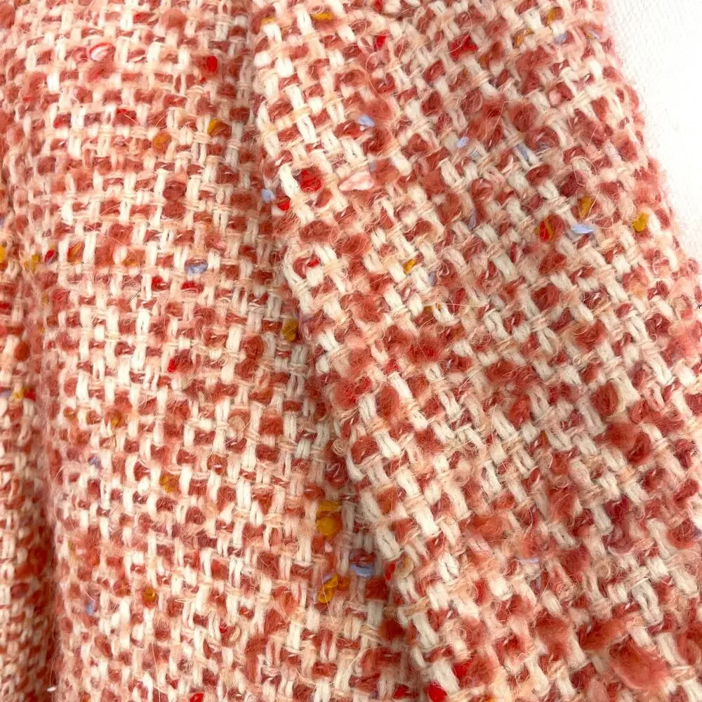 J. Crew Nalya Daphne Italian Tweed Topcoat In Faded Guava Multi Size 14 New - Picture 7 of 16